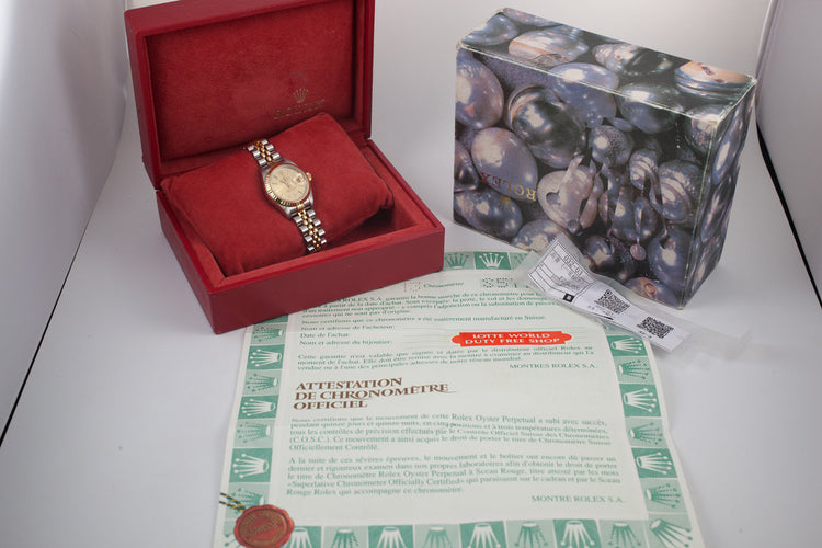 1995 Rolex Ladies Two Tone DateJust 69173 with Box and Papers