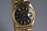 1972 Rolex YG DateJust 1601 Matte Black Dial
