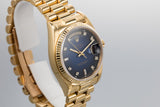 1980 Rolex Day-Date 18038 Factory Diamond Blue Vignette Dial