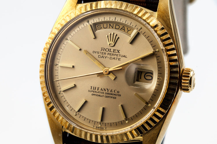 1970 Rolex YG Day-Date 1803 Champagne Dial with Tiffany and Co Dial