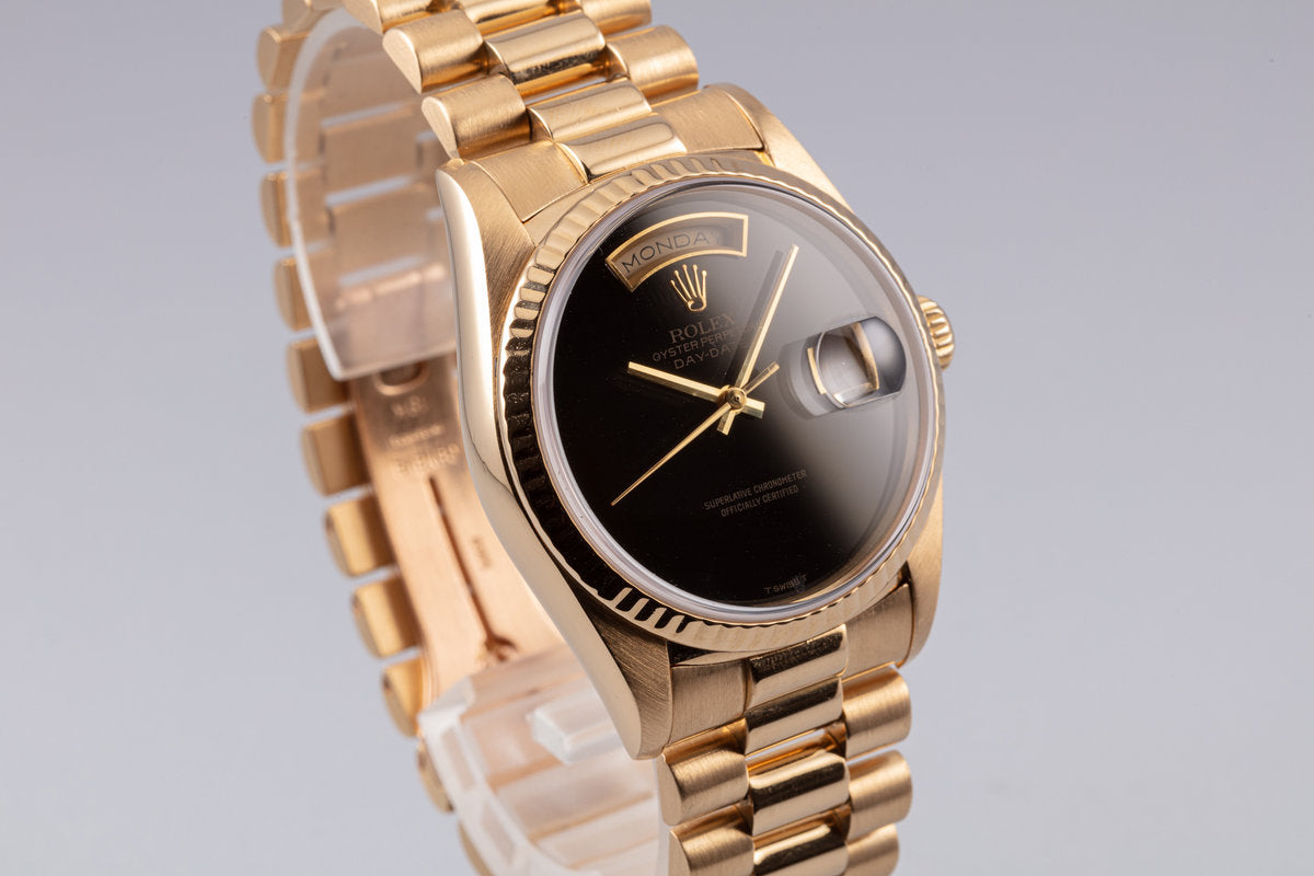 HQ Milton - 1988 Rolex 18K YG Day-Date 18238 Onyx Dial, Inventory