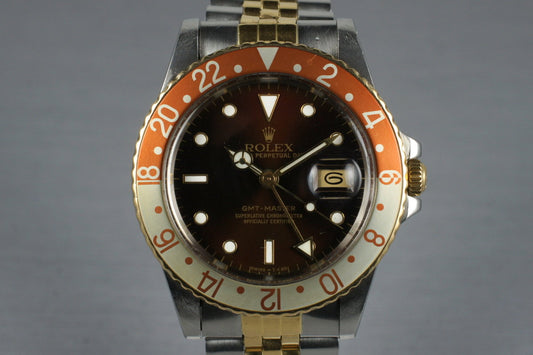 1983 Rolex Two Tone Root Beer GMT 16753 with Box and RSC Papers