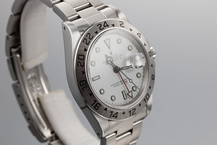 1999 Rolex Explorer II 16570 White SWISS Only Dial