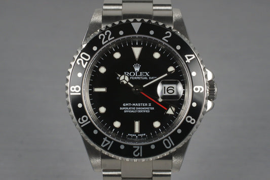 2003 Rolex GMT II 16710 with Box and Papers and Service Papers