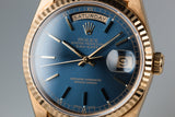 1995 Rolex 18K YG Day-Date 18238 Blue Dial with Box and Papers