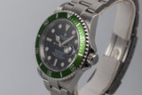 2002 Rolex Green Submariner "Y Serial" 16610LV with Box and Papers