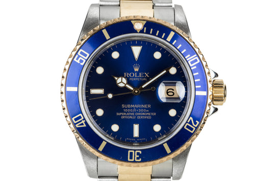 1985 Rolex Two Tone Submariner 16803 Blue DIal