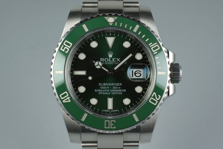 2010 Rolex Green Submariner 116610V with Box and Papers