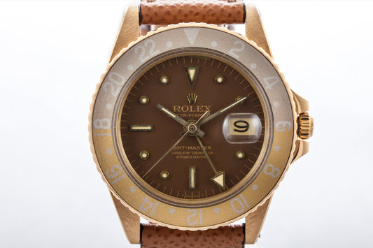1969 Rolex 18K YG GMT 1675 Brown Dial and Concord Hands