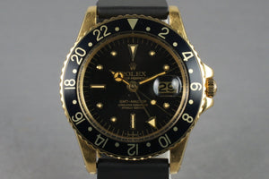 1978 Rolex 18K GMT-Master 1675 with RSC Papers