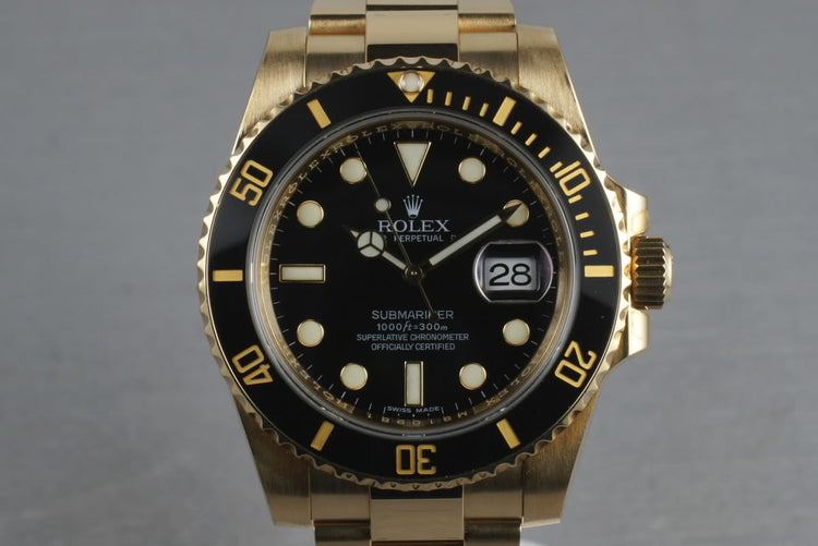 2008 Rolex Ceramic Submariner 18K Black Dial Ref: 116618 with Box and Papers