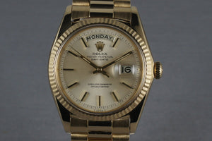 Rolex Vintage 18K YG Day Date 1803 Silver Dial and President Bracelet