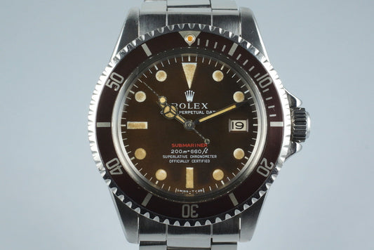 1969 Rolex Red Submariner 1680 Meters First Mark II BROWN dial with RSC Papers