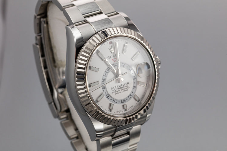 2018 Rolex Sky-Dweller 326934 Silver Dial with Box and Papers