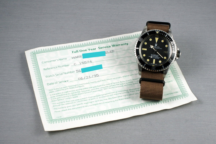 1978 Rolex Sea Dweller 1665 with Service Papers