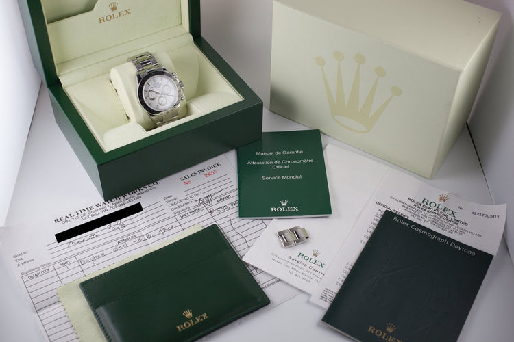 2007 Rolex Daytona 116520 White Dial with Box and Purchase Papers
