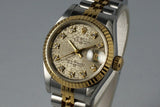 1987 Rolex Ladies Two Tone DateJust 69173 Factory Diamond Dial with Box and Papers
