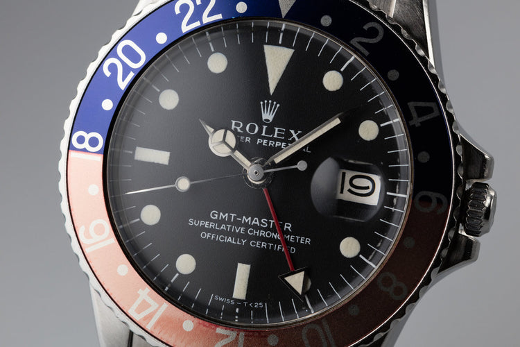 1971 Rolex GMT-Master 1675 with Faded "Pepsi" Bezel Insert