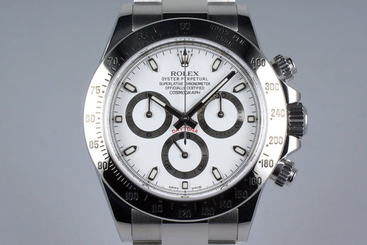 2014 Rolex Daytona 116520 White Dial with Box and Papers