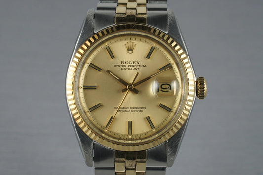 1972 Rolex Two Tone DateJust 1601 Champagne Sigma Dial