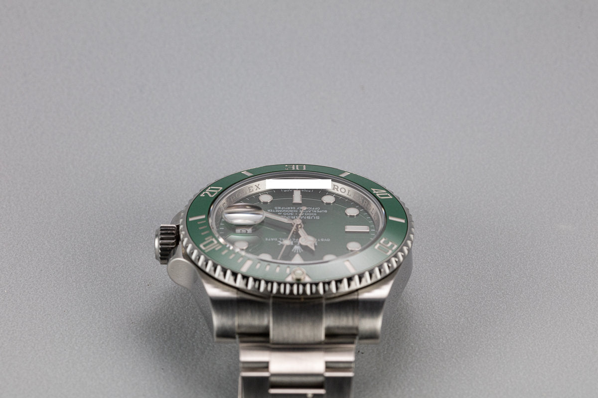 HQ Milton - 2014 Rolex Green Ceramic Submariner 116610LV Hulk with Box  and Paper, Inventory #A212, For Sale