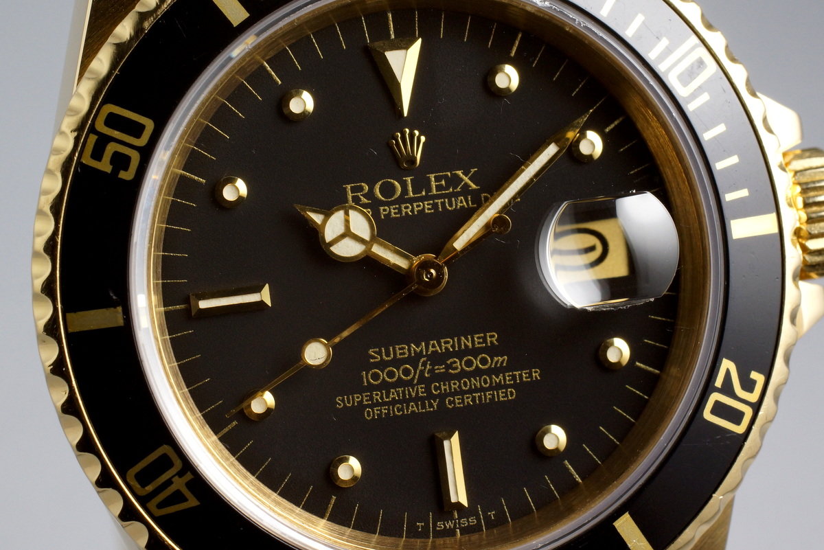 HQ Milton - 1983 Rolex YG Submariner 16808 Black Nipple Dial