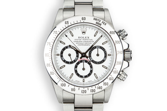 1999 Rolex Zenith Daytona 16520 White Dial with Rolex Service Card