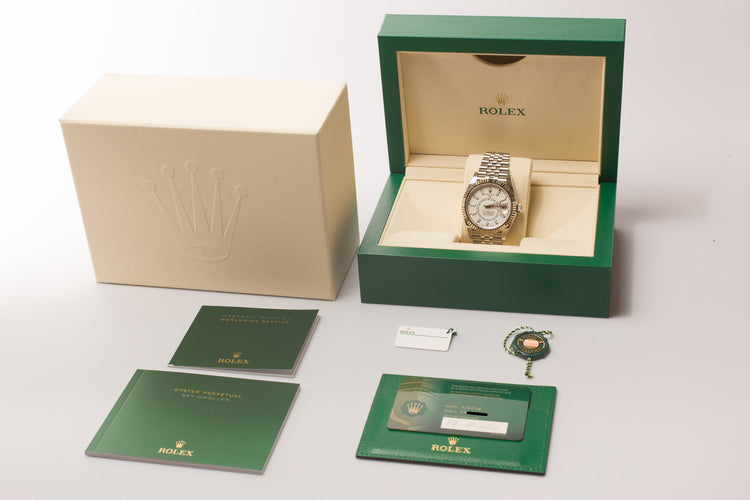 2021 Rolex Sky-Dweller 326934 White Dial Jubilee Bracelet with Box, Hangtags & Card