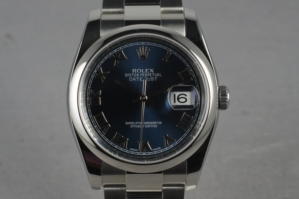 2012 Rolex Blue Roman Datejust 116200