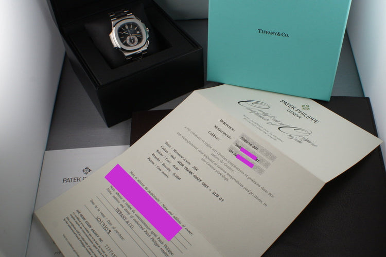 Patek Philippe 5980 retailed at Tiffany and Co.