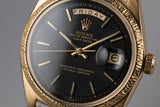 1969 Rolex 18K YG Day-Date 1807 Matte Black Dial