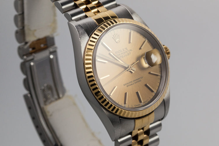 1993 Rolex Two Tone DateJust 16233 Gold Dial