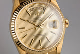 1990 Rolex 18K YG Day-Date 18238 Champagne Tapestry Dial with Papers