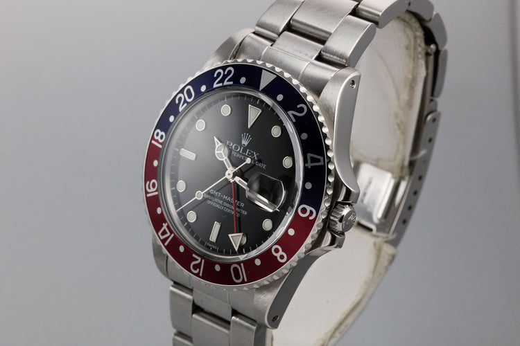 1986 Rolex GMT-Master 16750 "Pepsi" with "SWISS" Only Service Dial