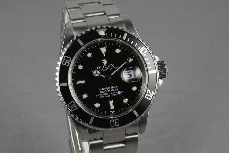 1999 Rolex Submariner 16610 Box and Papers