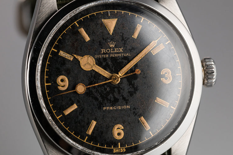 1953 Rolex Oyster Perpetual Explorer 6150 Gilt Dial with Military Clearance Diver Engraving