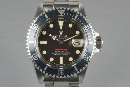 1969 Rolex Red Submariner 1680 with Brown Dial and Papers