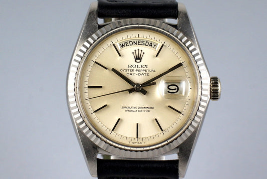 1968 Rolex WG Day-Date 1803 Silver Non-Luminous Dial
