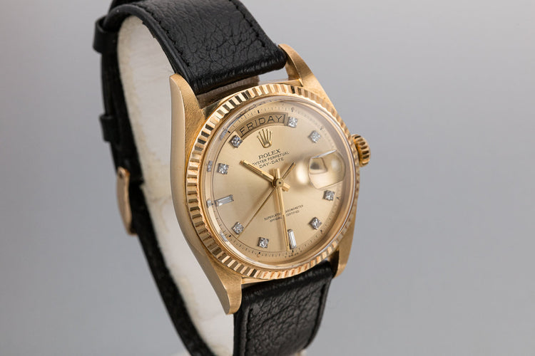 1970 Rolex 18K YG Day-Date 1803 with Champagne Diamond Dial
