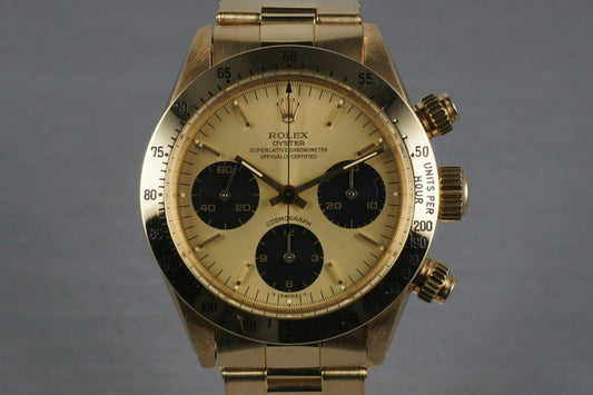 1987 Rolex Daytona 18K 6265 with Gold Dial and Box and Papers