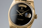 1983 Rolex 18K YG Day-Date 18038 Onyx Dial with Box and Papers