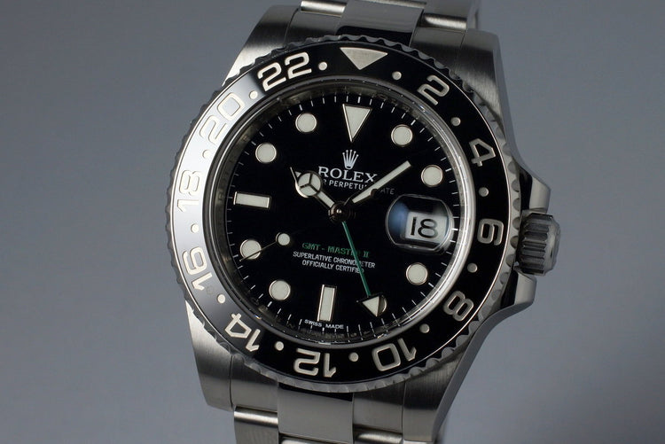 2013 Rolex GMT II 116710LN with Box and Papers