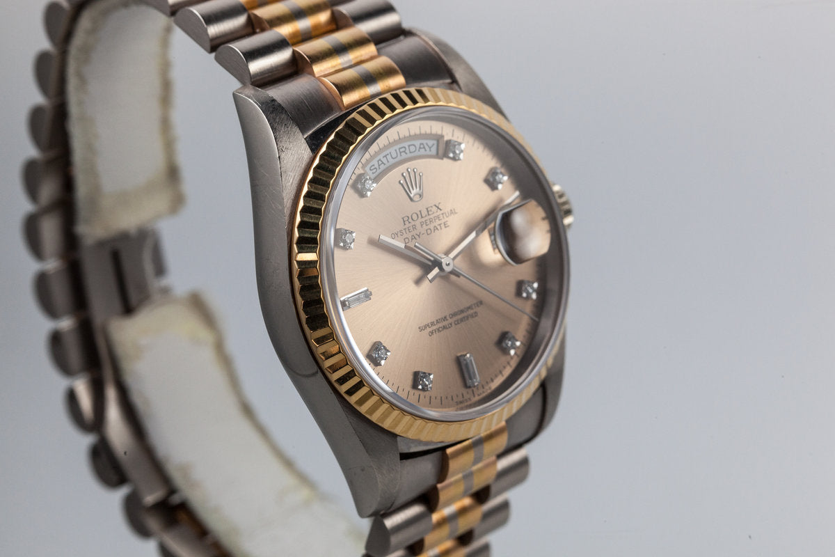 HQ Milton 1995 Rolex Two Tone Day Date 18239B with Diamond Dial