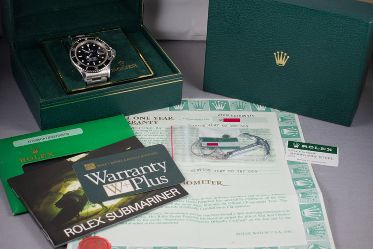 1987 Rolex Submariner Ref: 16800 with Box and Papers