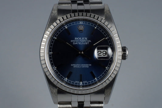 2003 Rolex DateJust 16220 Blue Dial
