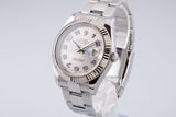 Rolex 41mm DateJust 116334 Silver Arabic Dial with Service Papers