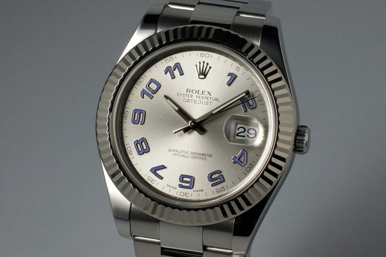 2009 Rolex DateJust 116334 Silver Arabic Dial with Box and Papers