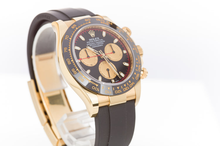 2019 Rolex 18k Yellow Gold Daytona 116518LN Black/Champagne Dial "Paul Newman" on Oysterflex with Card & Hangtags