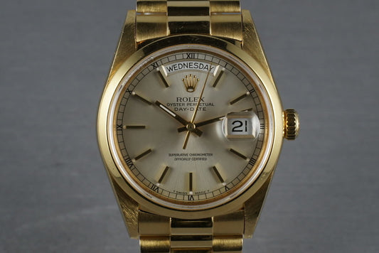 President 18038 with silver dial and smooth bezel