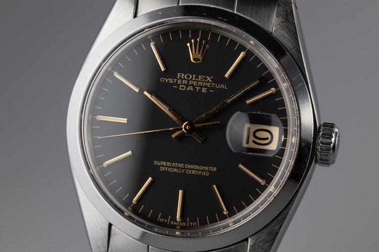 1972 Rolex Date 1500 Black and Gold Sigma Dial